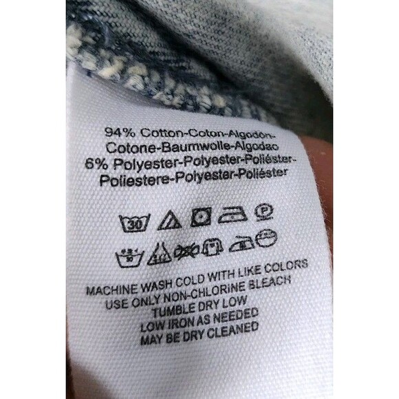 Y2k FREE PEOPLE Urban Cow Boy Girl Distressed Denim Jean Jacket  Rumors S Women - Picture 5 of 6